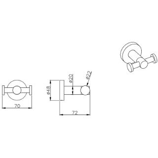 Двойной крючок Aquatek AQ4002MB Черный матовый